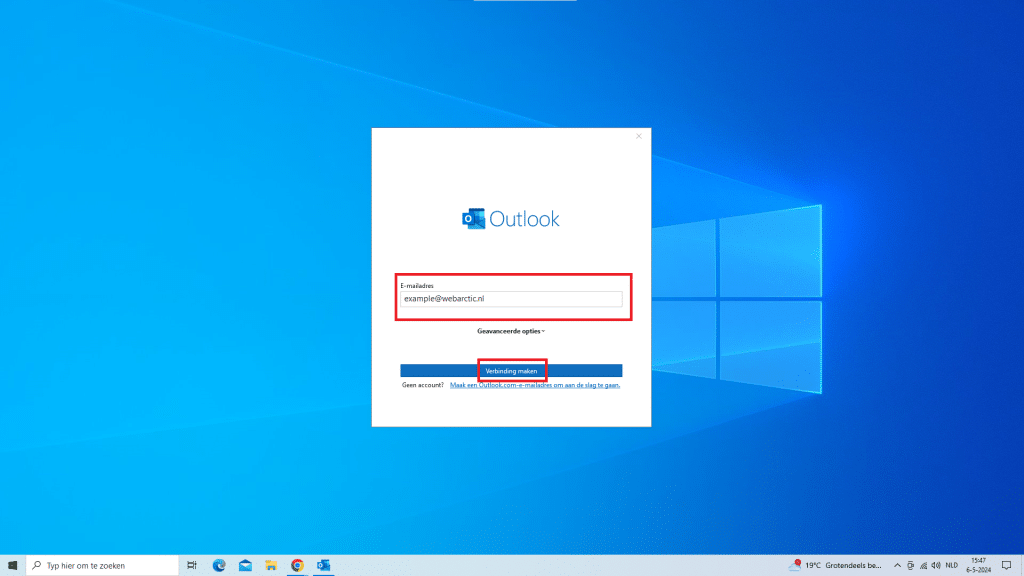 E-mail instellen en inloggen