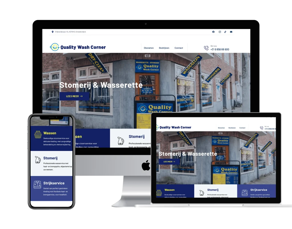 Voorbeeld website wasserette